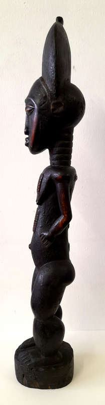 baule female figure wood sculpture african artefact ivory coast
