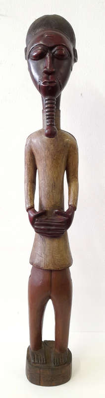 baule male figure wood sculpture african artefact ivory coast
