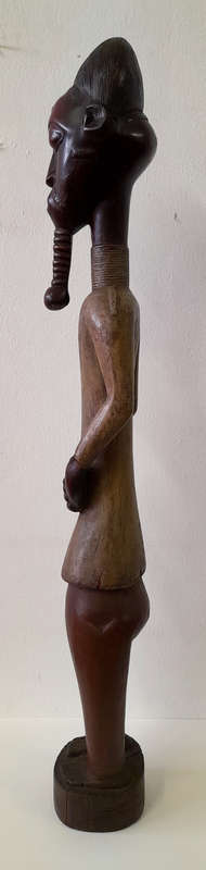 baule male figure wood sculpture african artefact ivory coast