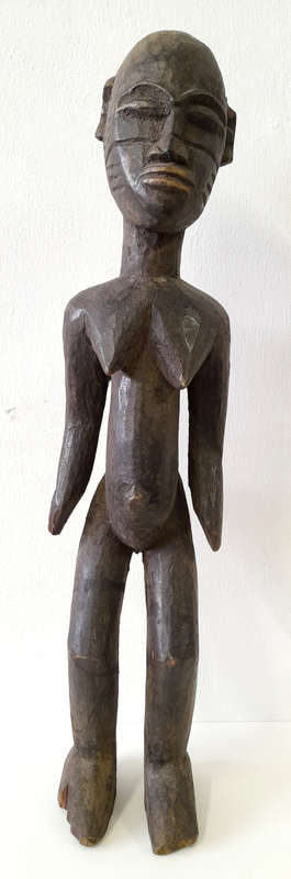 west african female wood figure artefact sculpture