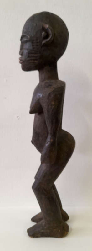 west african female wood figure artefact sculpture