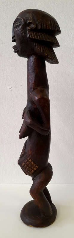 west african baule female wood figure artefact sculpture