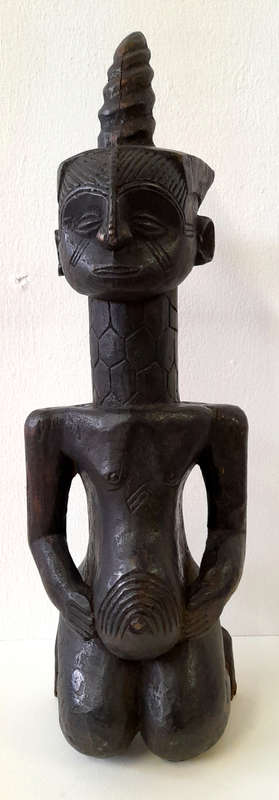 west african female wood figure artefact sculpture