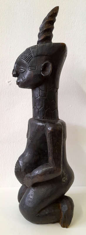 west african female wood figure artefact sculpture