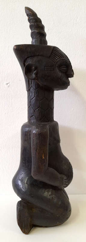west african female wood figure artefact sculpture