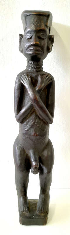 west african male wood figure artefact sculpture