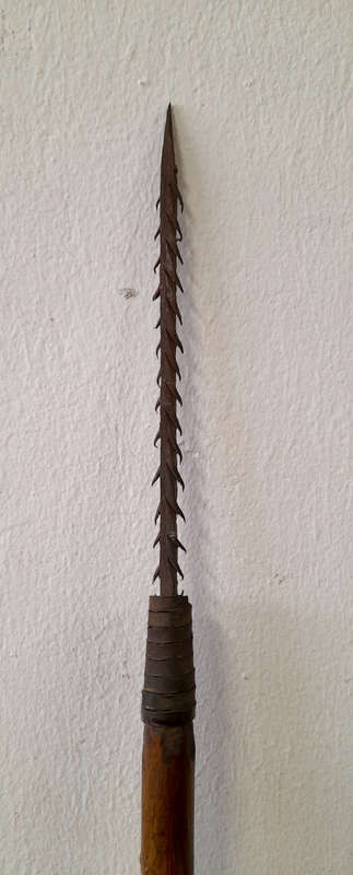 antique batonga hunting barb spear