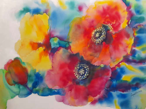 annet ellis floral oil painting