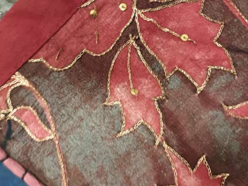 vintage indian hand embroidered fabric wall hanging / throw