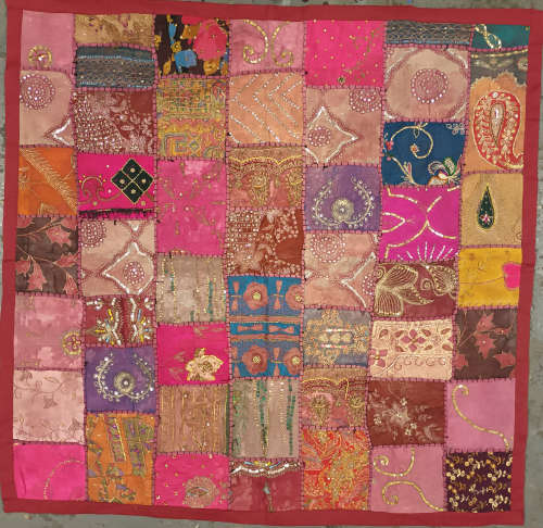 vintage indian hand embroidered wall hanging / throw