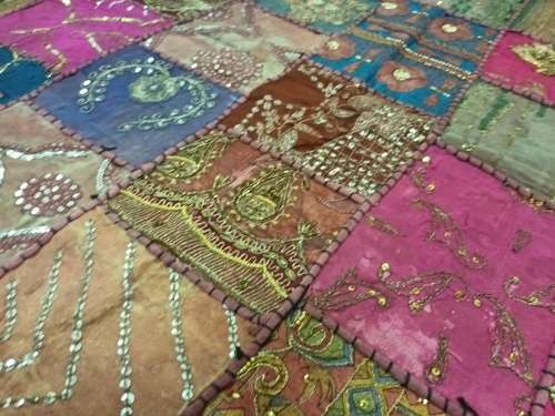 vintage indian hand embroidered wall hanging / throw