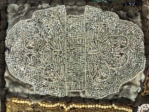vintage indian hand embroidered & beaded wall hanging / throw
