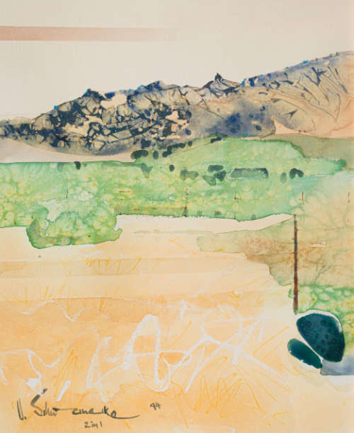 ulrich schwanecke farm landscape diptych painting