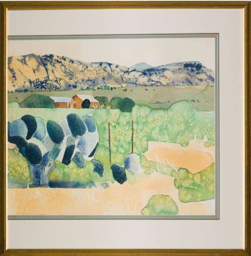 ulrich schwanecke farm landscape diptych painting