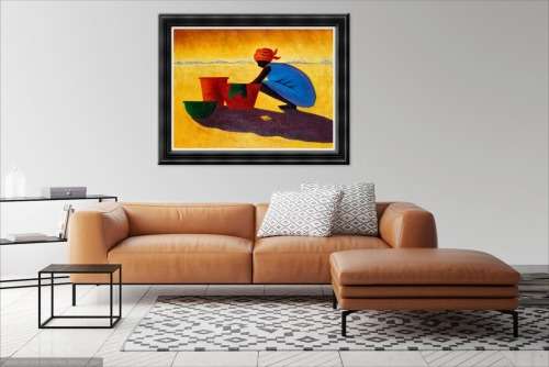 large african themed oil painting GALLERY RETAIL R16 800