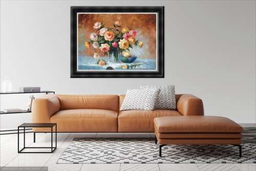 large floral oil painting