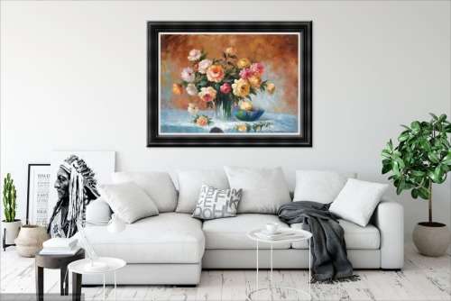 large floral oil painting
