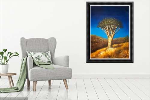 large african tree study oil painting