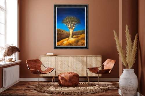 large african tree study oil painting