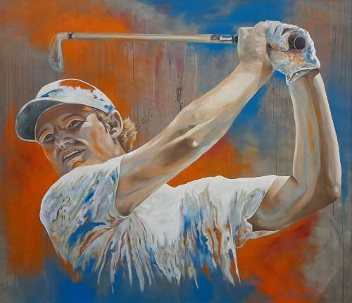 Ernie Els `The Big Easy` oil painting