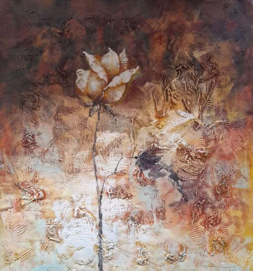oil painting floral rose study