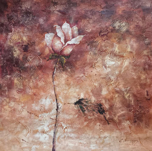 oil painting floral rose study