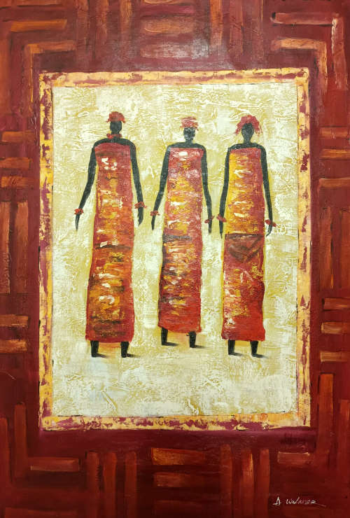 african figurative oil painting