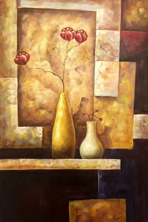 floral still life study oil painting