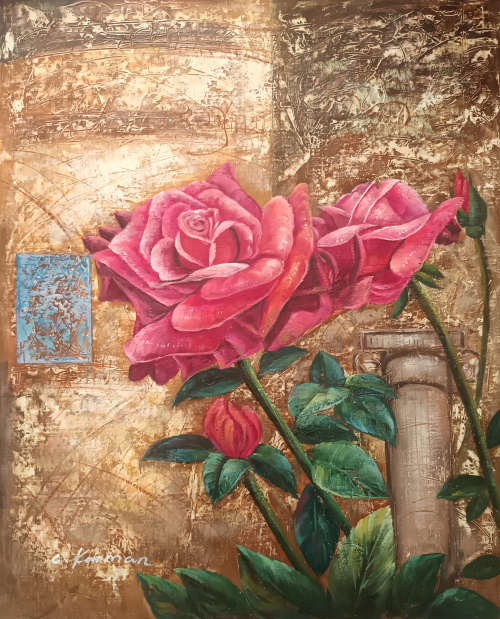 roses oil painting