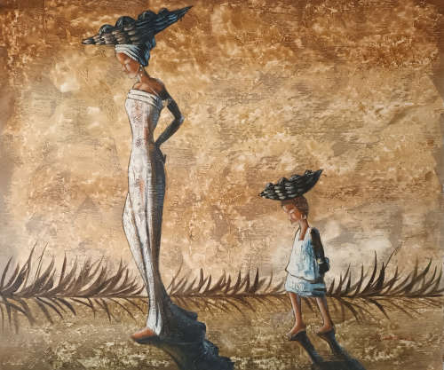 JULY ART SALE mother & child oil painting