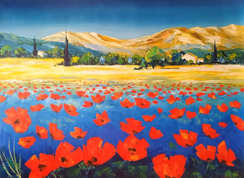 modern colourful landscape oil painting