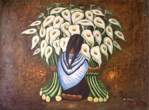 after diego rivera oil painting