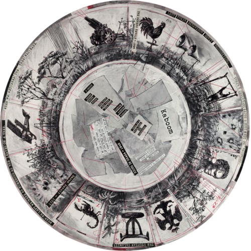william kentridge `kaboom` tondo print
