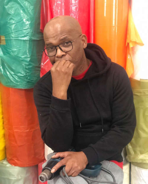 mbongeni buthelezi melted plastic painting