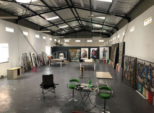 mbongeni buthelezi melted plastic painting
