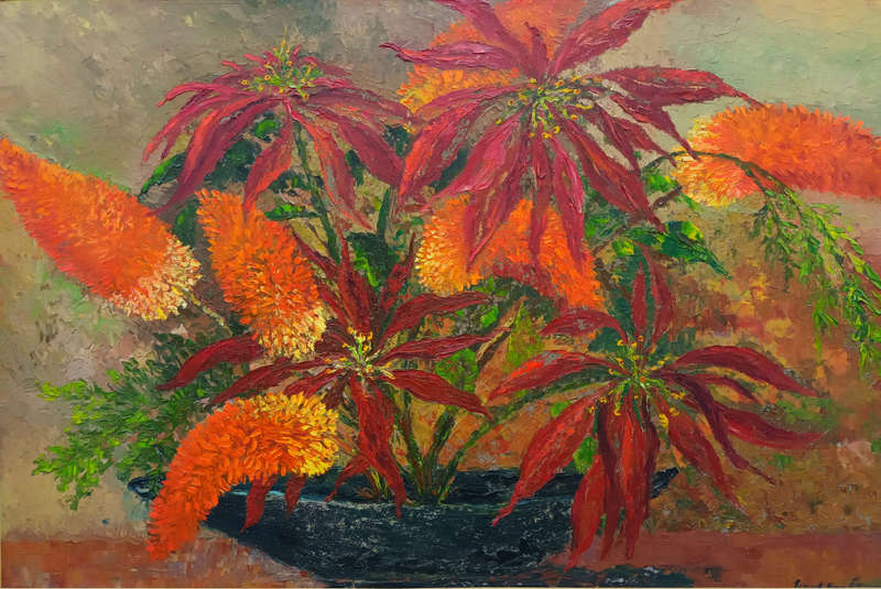 ernest benjamin king palette knife oil painting