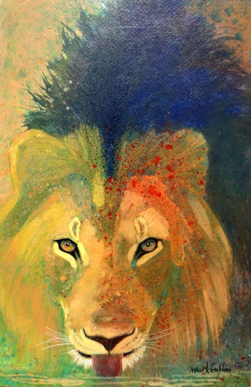 mark enslin oil painting  - lion
