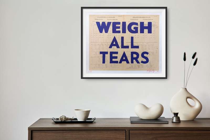 william kentridge -`weigh all tears`print