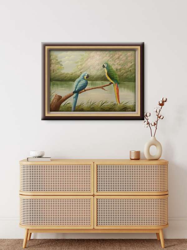 parrots oil painting