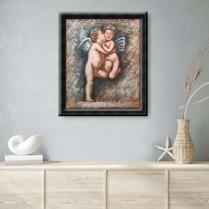 cupid`s embrace oil painting
