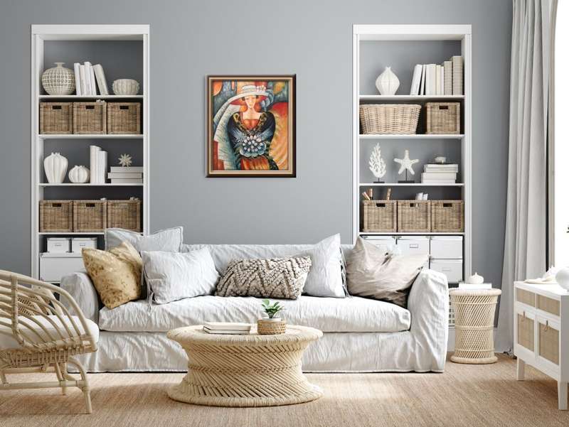 portrait of a lady with flowers oil painting