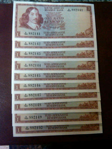 R1 notes, Complete series of 10, brilliant uncirculated
