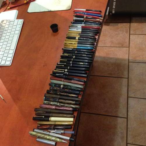 Eclectic collectionof fountain pens