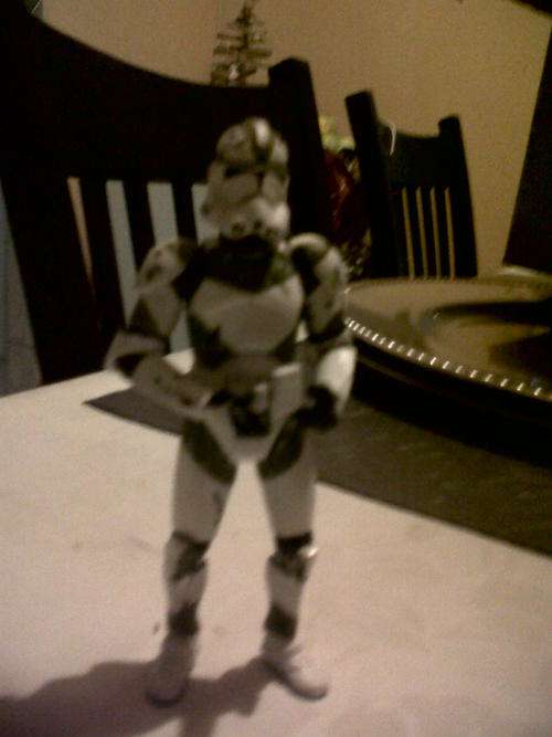 loose star wars figure articulated green clone with blaster rare