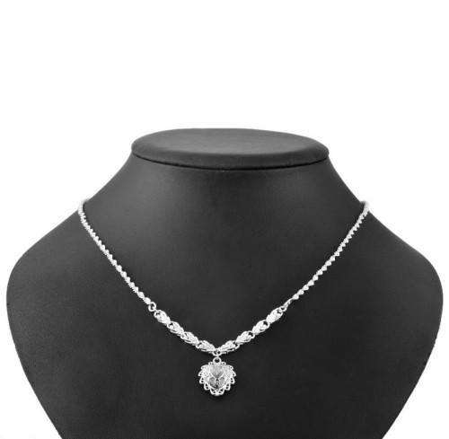 STUNNING 925 STAMPED HOLLOW HEART NECKLACE
