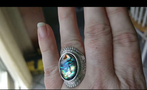 BEYOND STUNNING SRI LANKA RAINBOW MOONSTONE RING, 925 STAMPED. SIZE 8