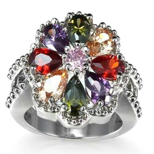 A BEAUTY! NATURAL MULTI STONES, ABSOLUTELY GORGEOUS. PIC DOESNT DO IT JUSTICE. SIZE 7