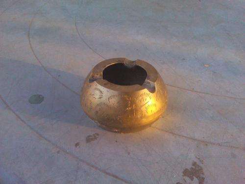 VERY OLD BRASS ASHTRAY, STUNNING DETAIL