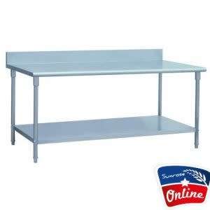 STAINLESS STEEL TABLE WITH SPLASH BACK