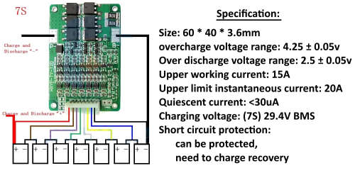 7S - Li-ion BMS - 15-20A - 4.2V